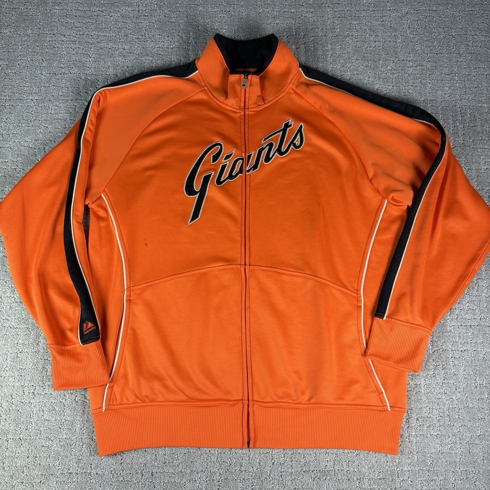 Cooperstown Collection SF Giants Full Zip Track Jacket Men's L Orange Black MLB